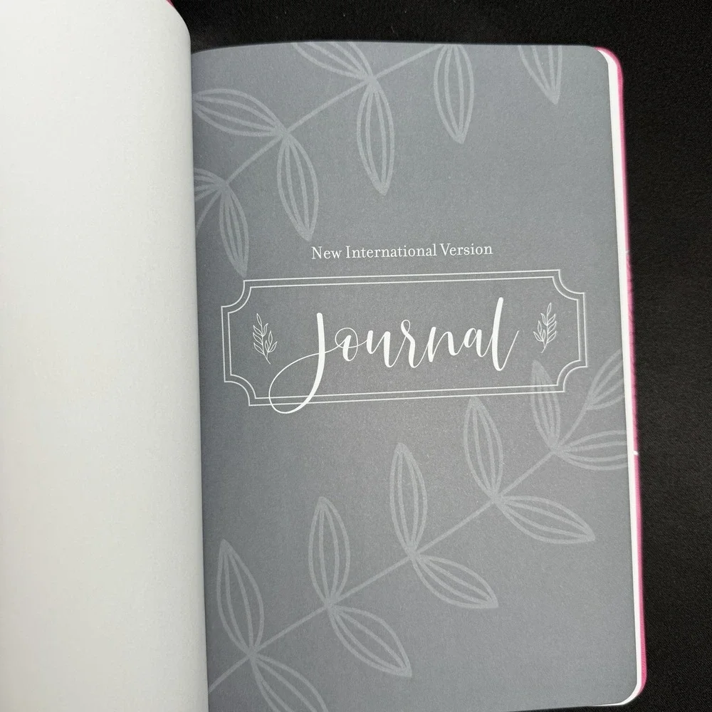 New NIV Pink Faith Over Fear Devotional Journal Leathersoft Guided Writing
